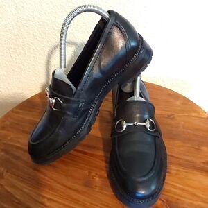 Ralph Harrison Black Horse bit Loafers Premium leather Luxury Slip on Sz.8.5 (39